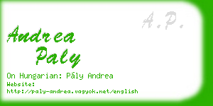 andrea paly business card