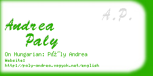 andrea paly business card